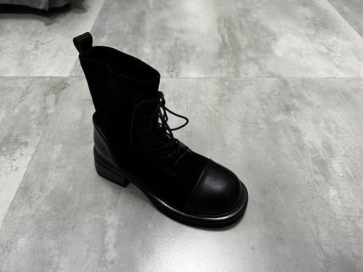 【门店同款】ENJOY秋季百搭圆头绑带弹力短靴 154427197 商品图0