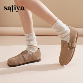 Safiya/索菲娅 2024春新款复古勃肯鞋一脚蹬两穿软底单鞋 SF41112145