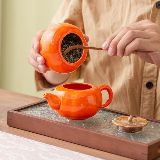 【新年伴手礼】柿柿如意功夫茶具套装 国潮礼盒 好寓意茶杯 自用送礼必备 商品图8