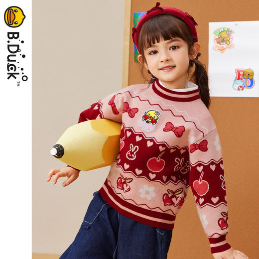 B.DUCK小黄鸭童装春秋套头针织衫毛衣105-150 FF3412010 商品图0