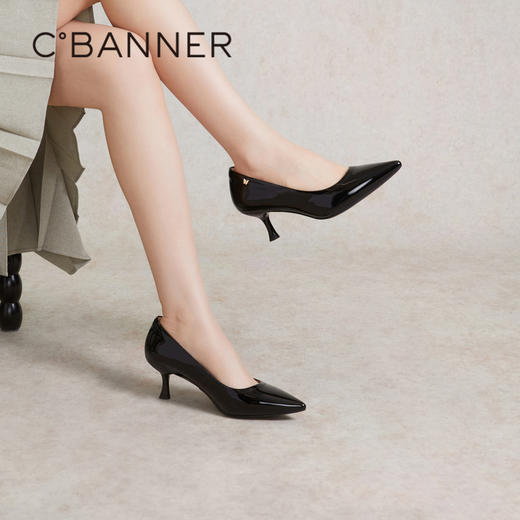 【静音系列】千百度细高跟鞋女春季法式单鞋通勤正装真皮A24105436 商品图4