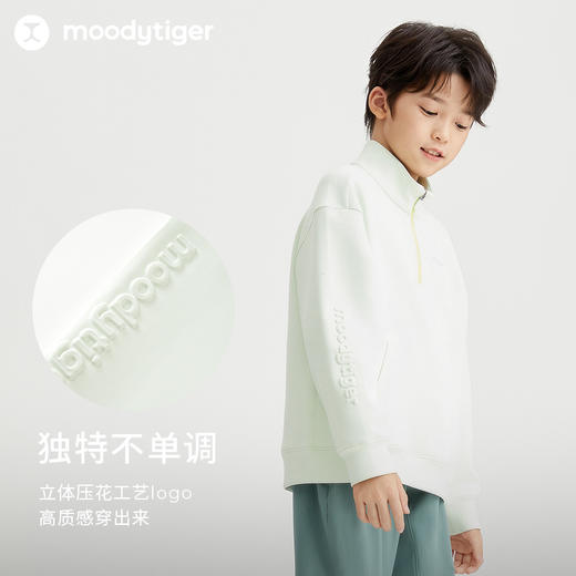 【专属】(奶皮衣)moodytiger儿童卫衣24年春季新品男女童长袖宽松运动套头衫41510310 商品图3