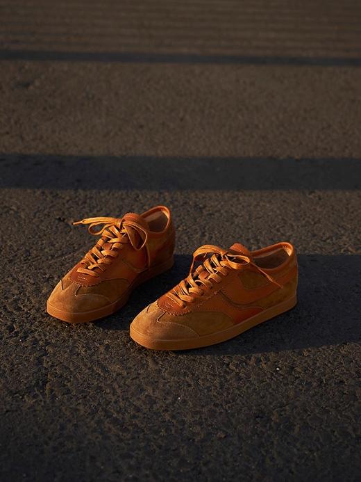 faytobe新品绒面休闲小牛皮羊皮轻盈德训鞋系带方圆头运动鞋柔美 商品图2