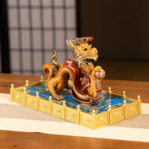 【6F】朱炳仁铜  龙御天下之龙运亨通龙客厅玄关工艺品家居装办公室摆件礼品 龙御天下之龙运亨通 商品图4