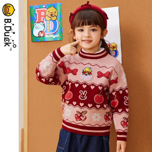 B.DUCK小黄鸭童装春秋套头针织衫毛衣105-150 FF3412010 商品图3