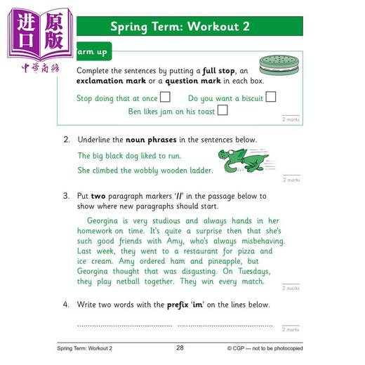 【中商原版】英国CGP KS2 English 10-Minute Weekly Workouts - Year 3 商品图2