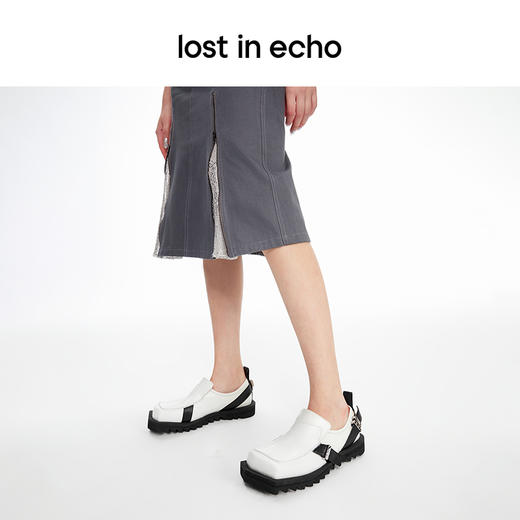 lost in echo2024春季新款设计师品牌斜方头齿轮底扣带乐福鞋扣带 商品图1