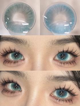 focusmoon日抛 追光猫眼 绿/ 变色龙蓝 14.5mm abu实拍