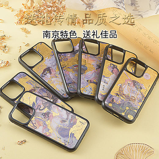 金陵金箔莲羊国风黄金手机壳适用于华为mate60pro苹果iPhone15promax新款14磁吸艺术家原创国潮高级感定制 商品图4