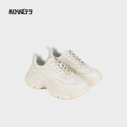 和诚行 2024春季新款时尚厚底老爹鞋女鞋百搭内增高小白鞋0551131 商品图0