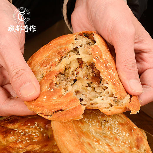 【梅干菜锅魁】成都手作军屯锅魁非遗美食 半成品梅菜扣肉烧饼 猪肉馅酥饼 多规格可选 早餐速食肉饼【成都名小吃】【非遗技艺】【匠心手作】 商品图3