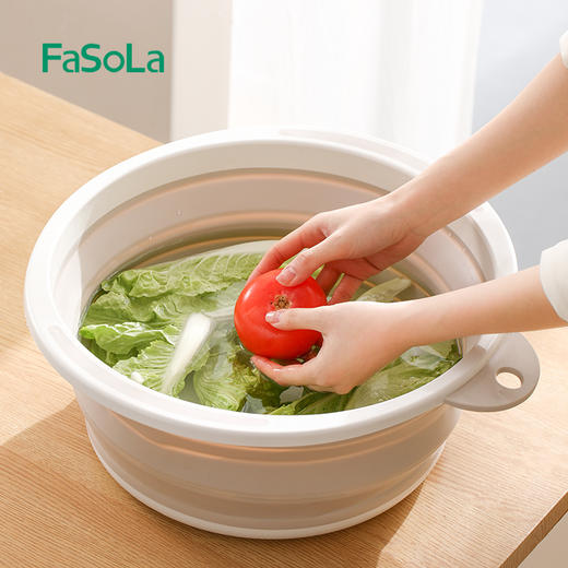 FaSoLa便携式可折叠盆浴室用盆旅行户外婴儿盆家用冲凉房塑料盆子 商品图4
