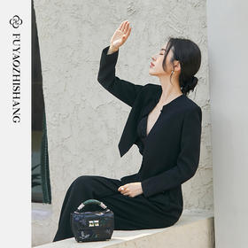 新中式短款西装套装女小众设计感短外套休闲裤两件套