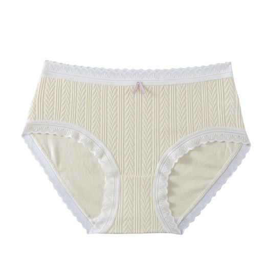 宝娜斯蕾丝边中腰内裤女抗菌透气纯棉底裆三角裤女士无痕舒适短裤 心选到家 商品图4