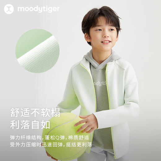 【专属】moodytiger男童空气层外套24年春季新品连帽宽松户外运动服41110401 商品图2