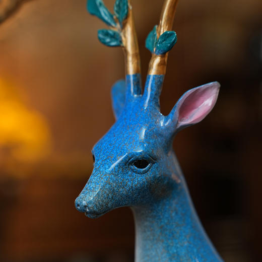 纯铜梅花鹿一鹿生花摆件大号招财鹿家居客厅进门玄关电视柜装饰品古法铸造 商品图10