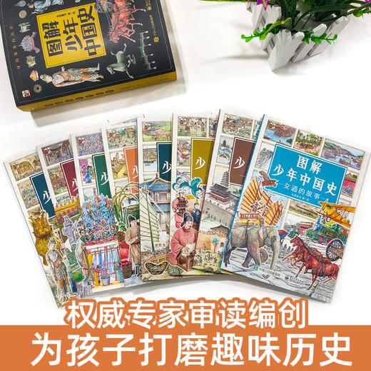 订货会赠品【7-15岁】图解少年中国史（全8册） 藏在身边的上下五千年！商贸、城市、交通、艺术、通信、服饰、饮食、房屋八大主题 商品图2