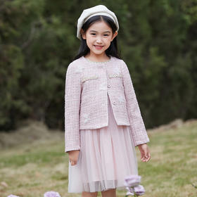 笛莎DEESHA女童2024年春季新款时尚香风优雅两件套 