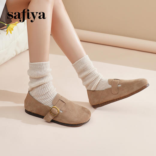 Safiya/索菲娅 2024春新款复古勃肯鞋一脚蹬两穿软底单鞋 SF41112145 商品图9