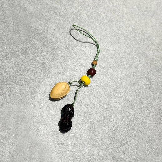 芳华好事发生°紫光檀+黄杨木小挂件 商品图0