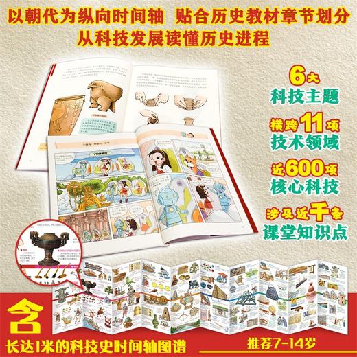 【图书】《科技史里看中国》（全10册）| 沿着朝代解读科技，换个角度学习历史，赠1米长科技史时间轴图谱 7岁+ 商品图5