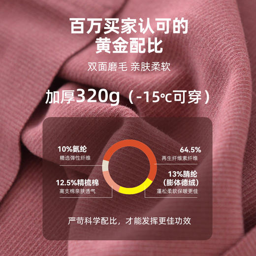 『A类面料』德绒原厂黄标√远红外德绒保暖内衣套装，带正品防伪√5A类抑菌+A类面料√抗静电处理，0.9D超细旦更柔软亲肤舒适又保暖！男女可选 商品图2