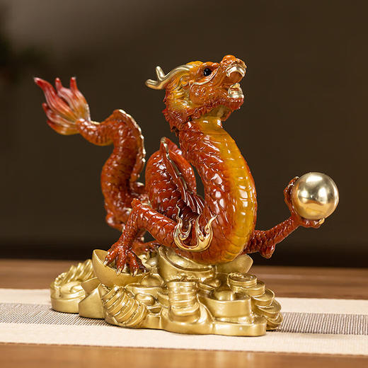 【6F】朱炳仁铜 钱龙进宝 龙摆件客厅玄关摆件工艺品家居装饰品办公室摆设礼品 钱龙进宝大号 商品图4