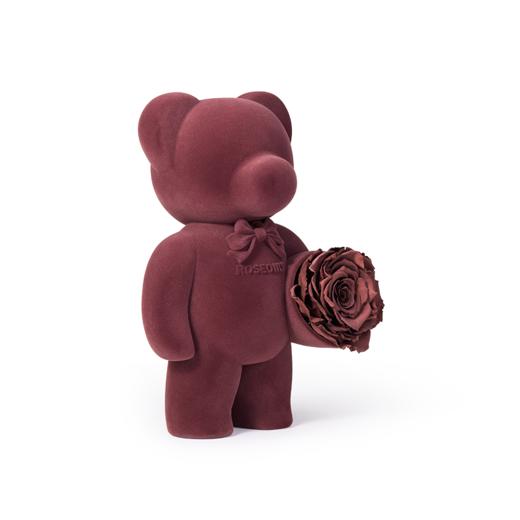 【心意熊公仔】ROSEONLY诺誓 永生玫瑰  永生公仔 中号大号公仔 心意熊公仔 玫红色 巧克力色 送爱人女友礼物 商品图1