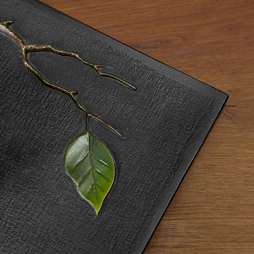 陆羽独秀茶盘高端乌金石湿泡茶台家用新中式轻奢茶具托盘石茶台 商品图11