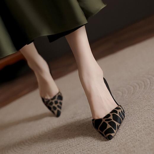 尖头细跟高跟鞋，拼色马毛时装鞋名媛辣妈单鞋CWCD&CW259-2 商品图1