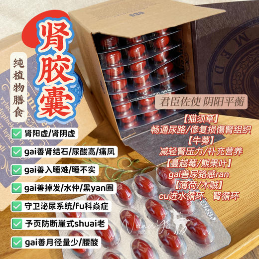 【入睡难/睡不实 掉发/水仲/黑yan圈 纯植物膳食】肾胶囊 120粒 圣希尔德佳德 捷克 商品图1