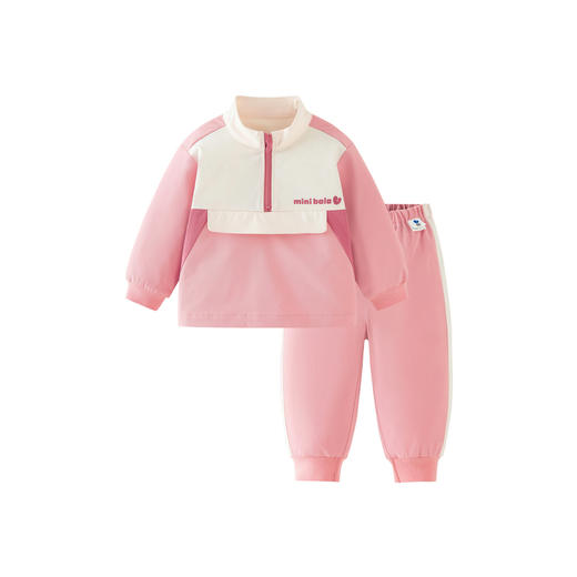 【学院风】迷你巴拉男童女童长袖套装宝宝撞色户外儿童运动 商品图4