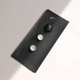 陆羽独秀茶盘高端乌金石湿泡茶台家用新中式轻奢茶具托盘石茶台