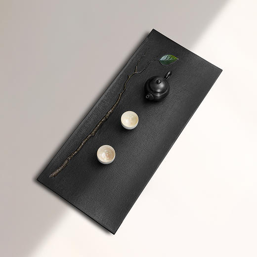 陆羽独秀茶盘高端乌金石湿泡茶台家用新中式轻奢茶具托盘石茶台 商品图0