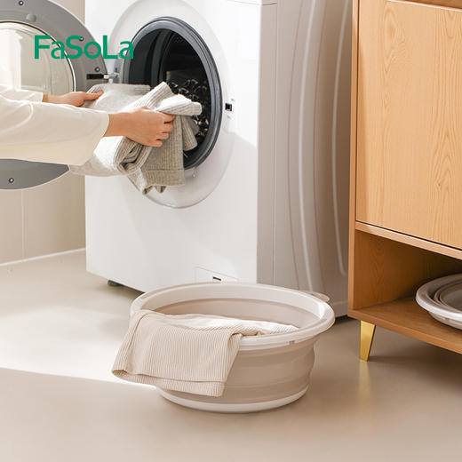 FaSoLa便携式可折叠盆浴室用盆旅行户外婴儿盆家用冲凉房塑料盆子 商品图3