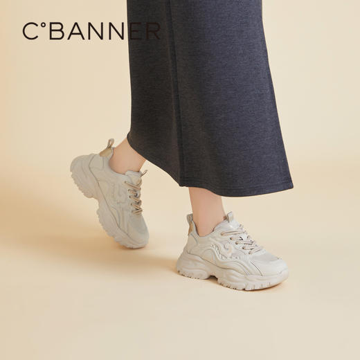 千百度老爹鞋春季厚底增高透气时尚休闲鞋A24101826 商品图5