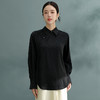 国风提花黑色衬衫女2026春季新款百搭新中式高级感上衣 商品缩略图0