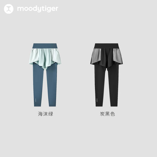 【专属】moodytiger女童裤子24年春季新品弹力拼接个性运动紧身假两件41211502 商品图4