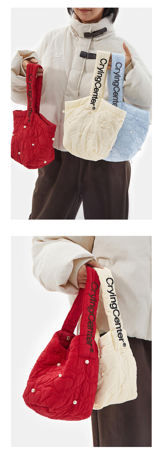 CryingCenter圣诞红云朵白baby蓝迷你云朵包珍珠链条小斜挎包 商品图3