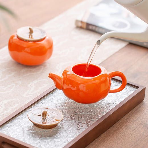 【新年伴手礼】柿柿如意功夫茶具套装 国潮礼盒 好寓意茶杯 自用送礼必备 商品图7