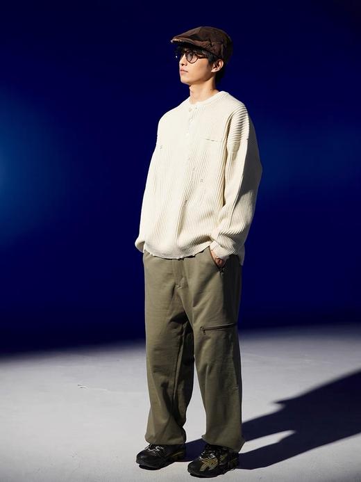 DAIKON Lab 23AW 破损做旧重磅宽松亨利领毛衣 商品图4