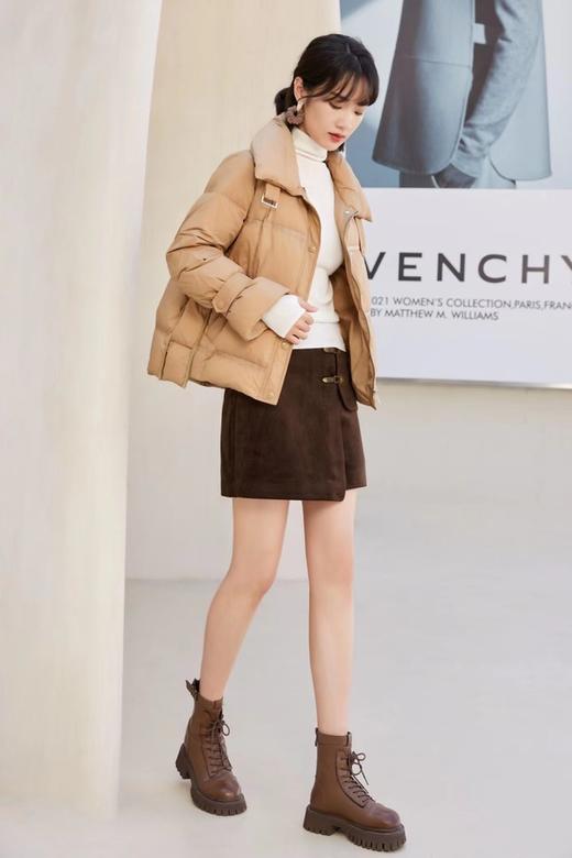 LNNNS 浅卡其色简约大方短款羽绒服外套 17452 商品图1