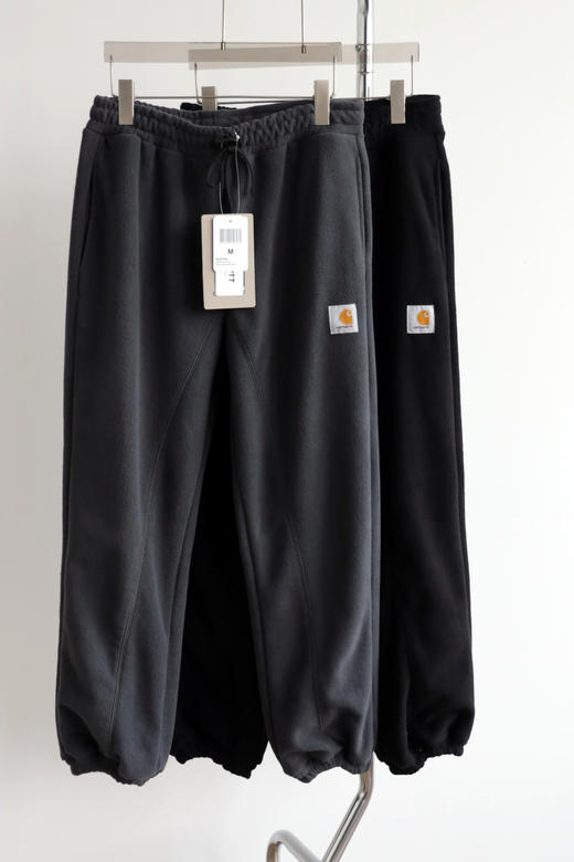 卡蛤特 CAR 双面摇粒绒 宽松拼接收口卫裤 WK678 商品图0