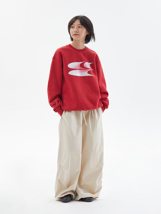 CryingCenter 渐变粉银3clogo宽松圆领长袖加绒卫衣 哭喊中心 商品图1