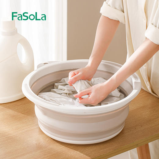 FaSoLa便携式可折叠盆浴室用盆旅行户外婴儿盆家用冲凉房塑料盆子 商品图6