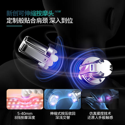 飞利浦（PHILIPS）颈椎按摩器3D伸缩按摩头物理揉捏颈部按摩仪恒温热敷按摩枕 年会礼品生日礼物PPM7101N 商品图4
