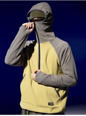 DAIKON Lab 23AW 格子抓绒拼接拉链连帽衫卫衣