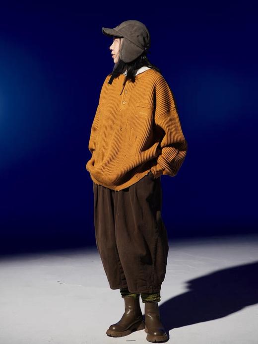 DAIKON Lab 23AW 破损做旧重磅宽松亨利领毛衣 商品图3