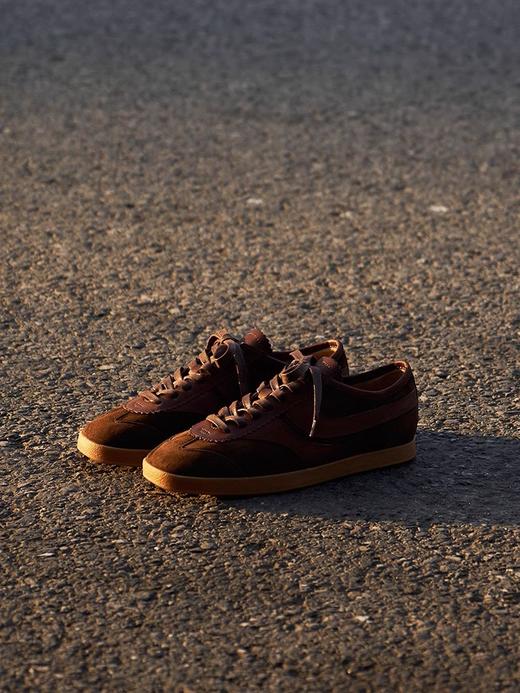 faytobe新品绒面休闲小牛皮羊皮轻盈德训鞋系带方圆头运动鞋柔美 商品图5