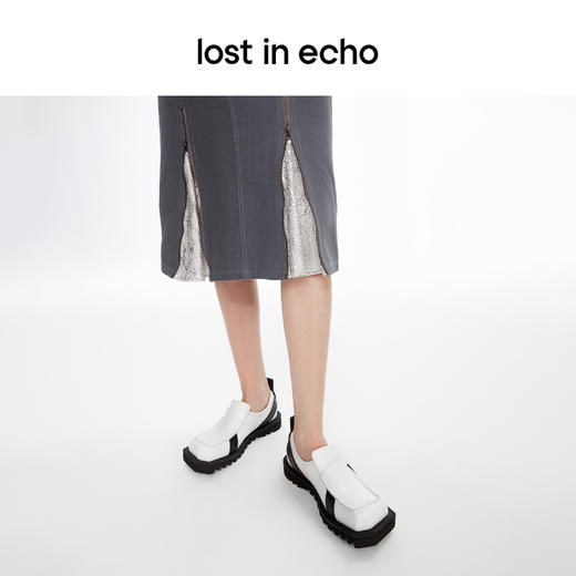 lost in echo2024春季新款设计师品牌斜方头齿轮底扣带乐福鞋扣带 商品图3
